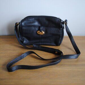 Vintage Etienne Aigner Black Genuine Leather Crossbody Purse